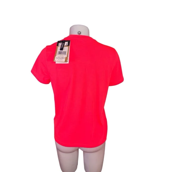 Women's The North Face T-Shirt, Small, radiant poppy wm38 - Picture 2 of 3